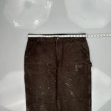 Carhartt Double Knee Carpenter Trousers - 38W 31L Brown Cotton