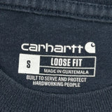 Carhartt T-Shirt - Small Navy Cotton