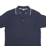 KAPPA Mens Navy Blue Short Sleeve Plain Polo Shirt L Casual Cotton Blend