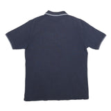 KAPPA Mens Navy Blue Short Sleeve Plain Polo Shirt L Casual Cotton Blend