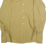 VAN HEUSEN Mens Yellow & Grey Striped Shirt L Classic Fit Button Closure