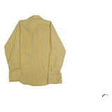 VAN HEUSEN Mens Yellow & Grey Striped Shirt L Classic Fit Button Closure