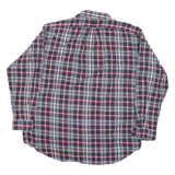 RALPH LAUREN Mens Blue White & Red Checked Shirt L Classic Cotton Blend Long