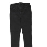 TRUE RELIGION Womens Jeans Black Regular Skinny Denim Raw W27 L28 Distressed Hem