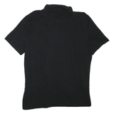 CALVIN KLEIN Mens Black Short Sleeve Plain Polo Shirt L Cotton Blend Casual