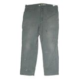 CARHARTT Mens Cotton Dark Grey Relaxed Fit Straight Leg Trousers W40 L32