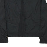 NIKE Girls Black Zip Up Sports Polyester Blend Jacket L Plain Lightweight