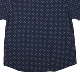 LEE Mens Navy Blue & Red Patterned Cotton Blend Shirt 2XL Short Sleeve Button
