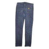 CARHARTT Mens Slim Blue Denim Jeans W29 L32 Cotton Blend Zip Plain Pocket