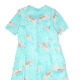 TULLO Womens Blue Floral Day Dress Woven Short Sleeve Knee Length XL Button