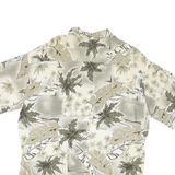 CAMPIA Mens Beige & Brown Rayon Hawaiian Shirt L Short Sleeve Tropical Print