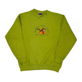 Made In Usa Disney Sweatshirt - Medium Green Cotton Blend