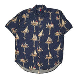 Tommy Hilfiger Hawaiian Shirt - Large Blue Viscose