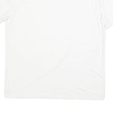 CALVIN KLEIN Mens White V-Neck T-Shirt XL Plain Cotton Blend Casual Summer