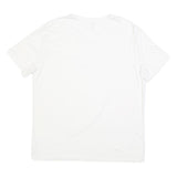 CALVIN KLEIN Mens White V-Neck T-Shirt XL Plain Cotton Blend Casual Summer