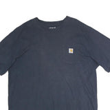 CARHARTT Mens Navy Blue Pocket T-Shirt XL Short Sleeve Crew Neck Cotton Casual