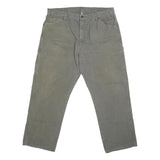 DICKIES Mens Regular Fit Straight Leg Denim Olive Cotton Blend W38 L30 Workwear