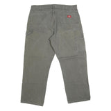DICKIES Mens Regular Fit Straight Leg Denim Olive Cotton Blend W38 L30 Workwear