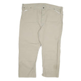 DICKIES Mens Jeans Beige Regular Straight Cotton Blend Zip W48 L30 Workwear