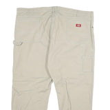 DICKIES Mens Jeans Beige Regular Straight Cotton Blend Zip W48 L30 Workwear