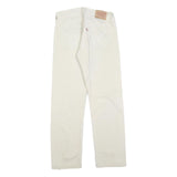 LEVI'S 501 Womens Jeans White Regular Straight Denim W31 L30 Classic Button
