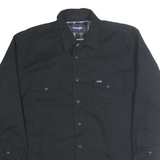 WRANGLER Mens Black Cotton Blend Button Jacket XL Shirt Style Classic Fit