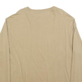 LEVI'S Mens Beige Long Sleeve Crew Neck Cotton Blend T-Shirt L Logo Print