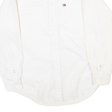 TOMMY HILFIGER Mens White Button-Down Shirt S Classic Cotton Blend Long Sleeve