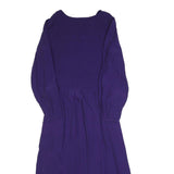 FAT FACE Womens Purple Dress Polyester Blend Midi V-Neck Long Sleeve UK 12