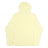 NIKE Womens Yellow Pullover Hoodie L Small Logo Cotton Blend Casual