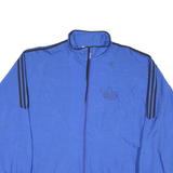 ADIDAS Mens Blue Black Trefoil Track Jacket M Polyester Blend Zip Athletic