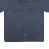 DICKIES Mens Blue Shirt XL Workwear Cotton Blend Button Pocket Casual