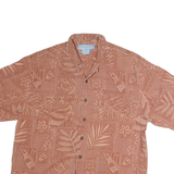 BERMUDA BAY Mens Brown & Beige Pattern Cotton Shirt L Casual Short Sleeve