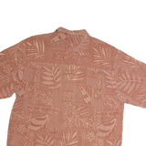 BERMUDA BAY Mens Brown & Beige Pattern Cotton Shirt L Casual Short Sleeve