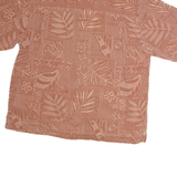 BERMUDA BAY Mens Brown & Beige Pattern Cotton Shirt L Casual Short Sleeve