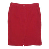 JIGSAW Womens Red Mini Wool Plain Skirt M Classic Elegant Office Wear