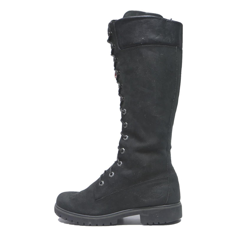TIMBERLAND Tall Lace-Up Womens Black Synthetic Boots UK 4.5 Winter Fashion