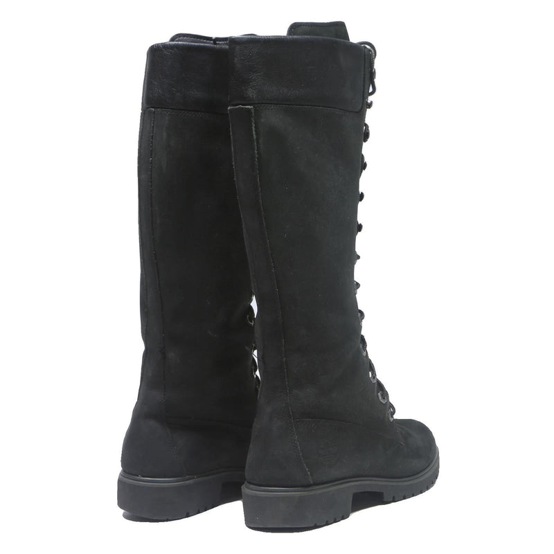 TIMBERLAND Tall Lace-Up Womens Black Synthetic Boots UK 4.5 Winter Fashion