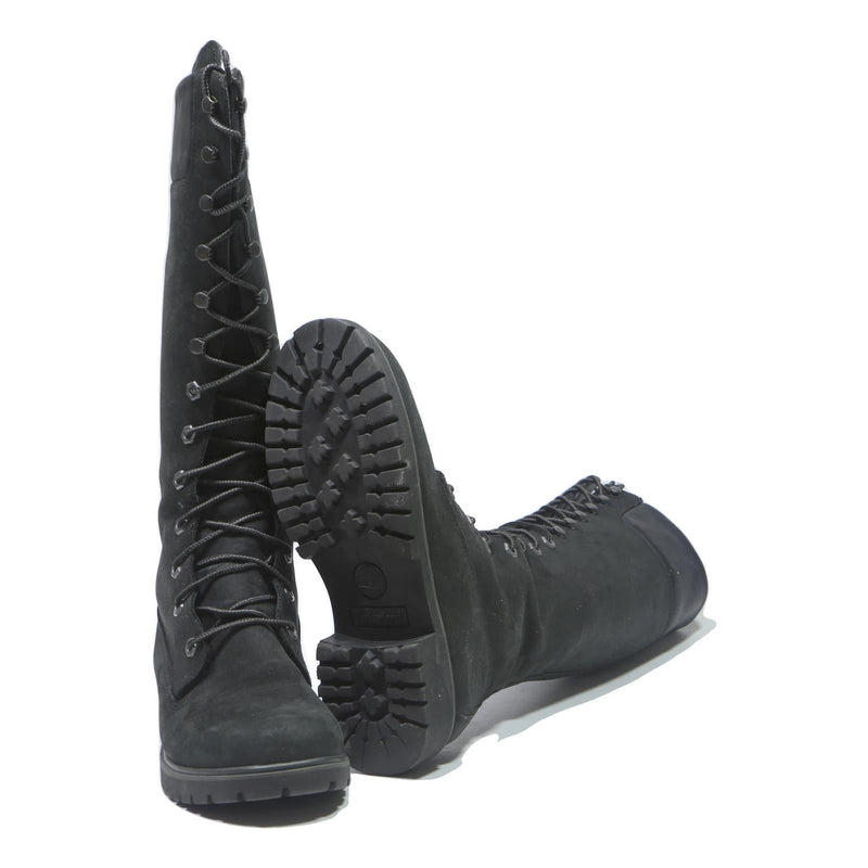 TIMBERLAND Tall Lace-Up Womens Black Synthetic Boots UK 4.5 Winter Fashion