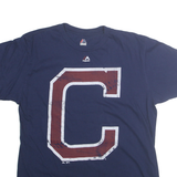 MAJESTIC Mens Navy Blue Graphic T-Shirt M Short Sleeve Crew Neck Cotton Blend