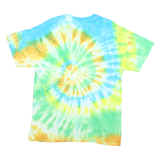 GILDAN Mens Blue & Yellow Tie Dye T-Shirt L Short Sleeve Crew Neck Cotton Blend