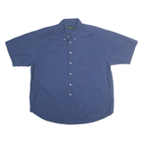 CROFT & BARROW Mens Blue Cotton Short Sleeve Button Shirt XL Casual Relaxed Fit