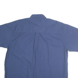 CROFT & BARROW Mens Blue Cotton Short Sleeve Button Shirt XL Casual Relaxed Fit