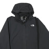 THE NORTH FACE Mens Black Outdoor Jacket L Polyester Blend Plain Zip Hooded