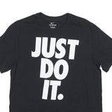 NIKE Mens Black Just Do It T-Shirt M Short Sleeve Crew Neck Cotton Blend