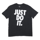 NIKE Mens Black Just Do It T-Shirt M Short Sleeve Crew Neck Cotton Blend