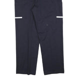 Mens Cotton Blend Regular Fit Navy Blue Trousers W38 L32 Workwear Zip Closure