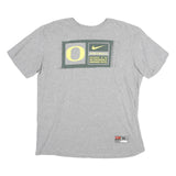 NIKE Mens Grey Football Graphic T-Shirt XL Cotton Crew Neck Short Sleeve Sports