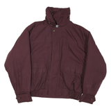 Womens Maroon Cotton Blend Outdoor Jacket XL Regular Fit Long Sleeve Stand-Up