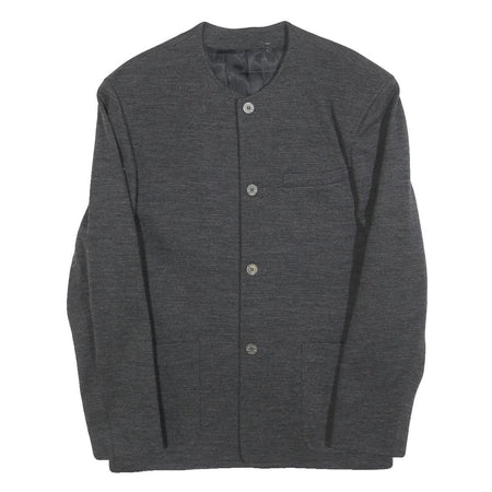 OLIVER STRELI Mens Grey Wool Button Jacket M Plain Stylish Modern Outerwear